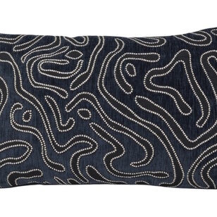 Chenille Flow Zwart Kussenhoes | 30x50 cm | Velvet/Polyester