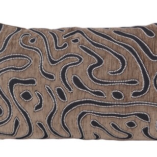 Chenille Flow Braun Kissenbezug | 30x50 cm | Samt/Polyester