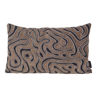 NOVÉE Chenille Flow Bruin | 30 x 50 cm | Kussenhoes | Velvet/Polyester