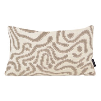 NOVÉE Chenille Flow Crème Kussenhoes | 30x50 cm | Velvet/Polyester