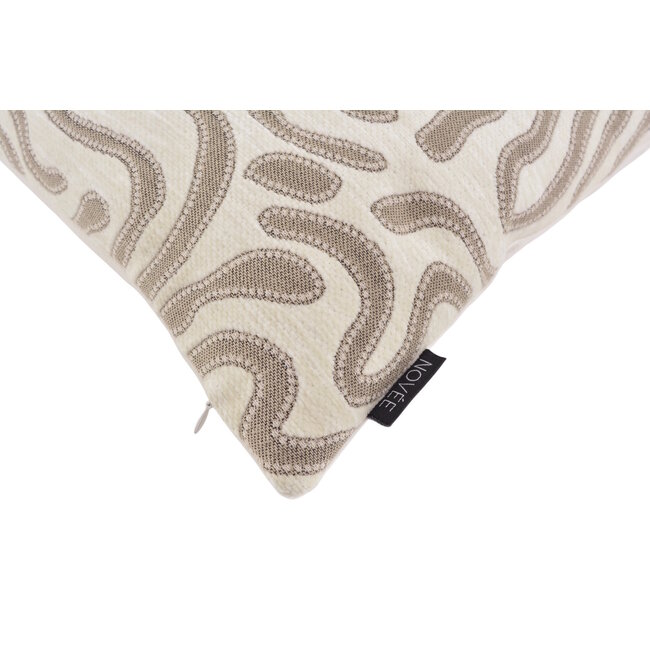 Chenille Flow Crème Kussenhoes | 30x50 cm | Velvet/Polyester