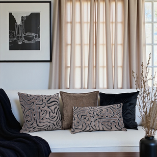 Sierkussen Chenille Flow Bruin | 45 x 45 cm | Velvet/Polyester