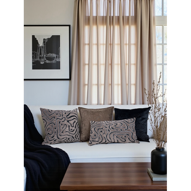 Sierkussen Chenille Flow Bruin | 45 x 45 cm | Jacquard /Polyester