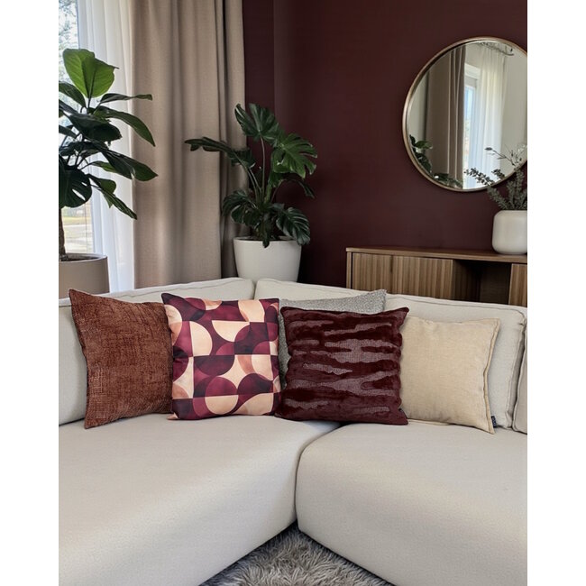 Sierkussen Chenille Stripe Terra | 45 x 45 cm | Polyester