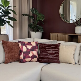 Chenille Stripe Terra Kussenhoes | 45x45 cm | Polyester