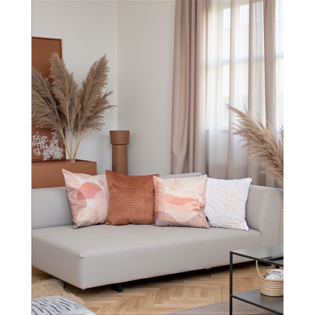 Abstract Velvet Terracotta Kissenbezug | 45x45 cm | Samt/Polyester