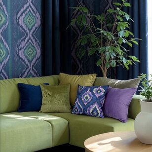 Ikat Indigo Kissenbezug | 45x45 cm | Baumwolle/Leinen