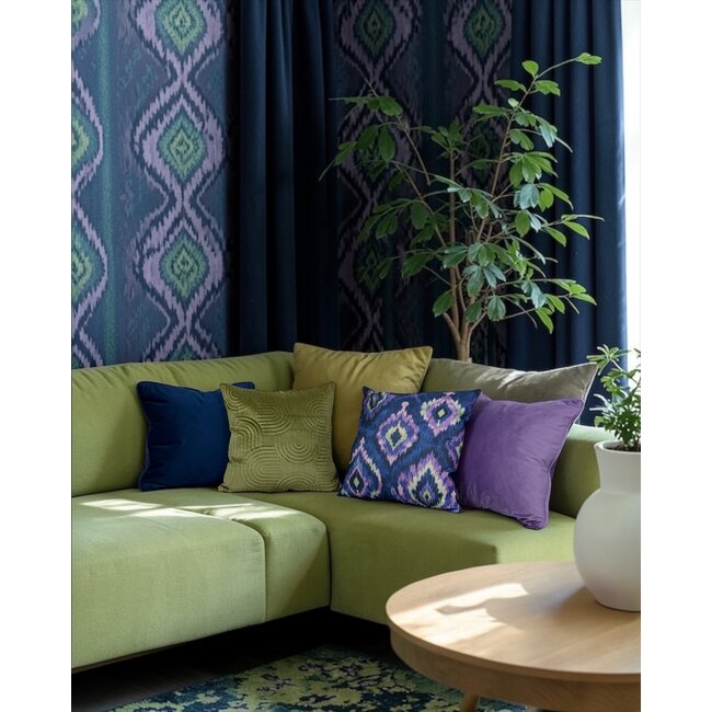 Ikat Indigo Kissenbezug | 45x45 cm | Baumwolle/Leinen