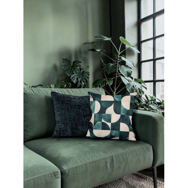 Arcade Groen Kussenhoes | 45x45 cm | Katoen/Linnen