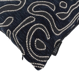 Sierkussen Chenille Flow Zwart | 45 x 45 cm | Velvet/Polyester