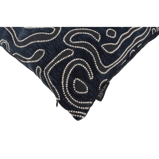 Sierkussen Chenille Flow Zwart | 45 x 45 cm | Velvet/Polyester