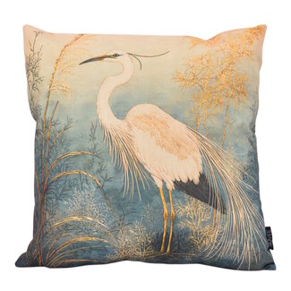 NOVÉE Sierkussen Golden Heron | 45x45 cm | Katoen/Linnen