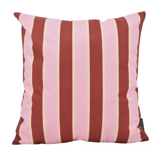 NOVÉE Dekokissen Riviera Stripe Rosa/Rot | 45x45 cm | Baumwolle/Polyester