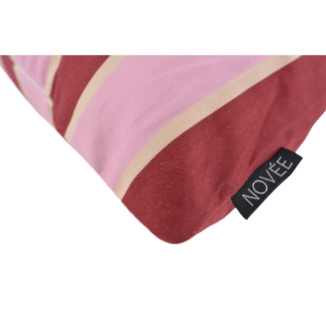 Dekokissen Riviera Stripe Rosa/Rot | 45x45 cm | Baumwolle/Polyester