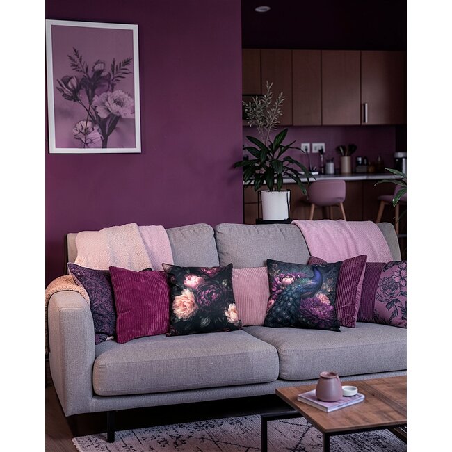 Sierkussen Corduroy Magenta | 45 x 45 cm | Polyester