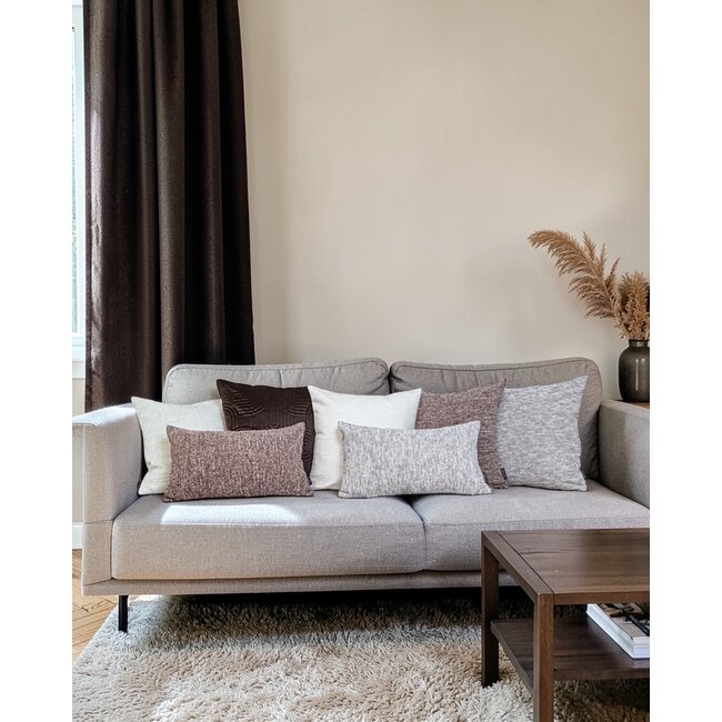 Chenille Bruin/Terra Beige Kussenhoes | 45x45 cm | Polyester