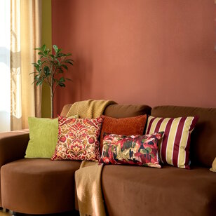 Sierkussen Riviera Stripe Groen/Roest | 45x45 cm | Katoen/Polyester