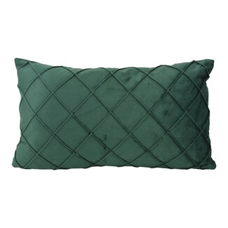 NOVÉE Velvet Cross Intens Groen Kussenhoes | 30x50 cm | Velvet/Polyester