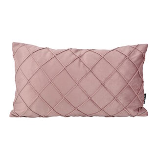 NOVÉE Velvet Cross Oudroze Kussenhoes | 30x50 cm | Velvet/Polyester