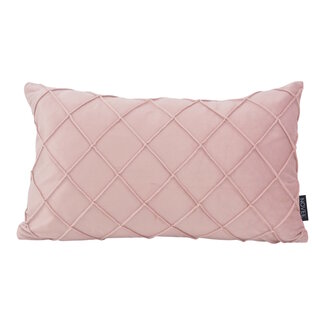 NOVÉE Velvet Cross Rosa Kissenbezug | 30x50 cm | Samt/Polyester