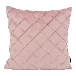 NOVÉE Velvet Cross Rosa Kissenbezug | 45x45 cm | Samt/Polyester