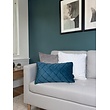 Velvet Cross Petrol Kussenhoes | 30x50 cm | Velvet/Polyester