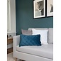 Velvet Cross Petrol Kussenhoes | 30x50 cm | Velvet/Polyester