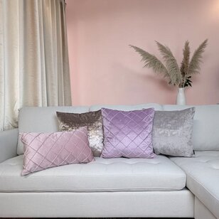 Velvet Cross Lichtroze Kussenhoes | 30x50 cm | Velvet/Polyester