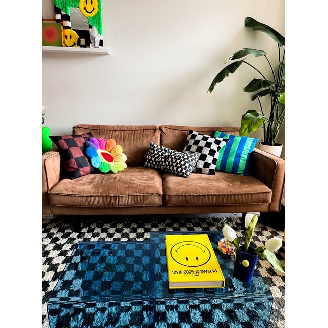 Streep Blauw/Groen Kussenhoes | 45x45 cm | Katoen/Polyester