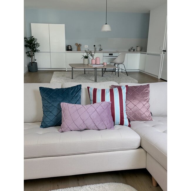 Velvet Cross Lila Kissenbezug | 30x50 cm | Samt/Polyester