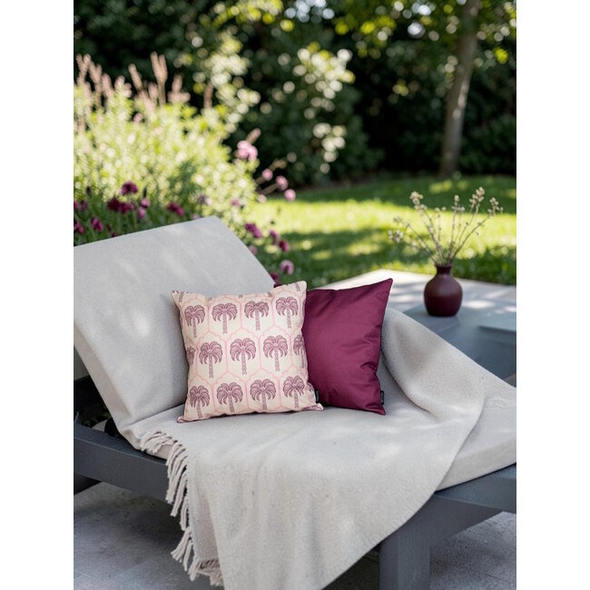 Nila Aubergine - Outdoor Kussenhoes | 45x45 cm | Katoen/Polyester