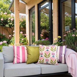 Sierkussen Streep Paars - Outdoor | 45 x 45 cm | Katoen/Polyester