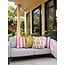 Sierkussen Streep Roze - Outdoor | 45 x 45 cm | Katoen/Polyester