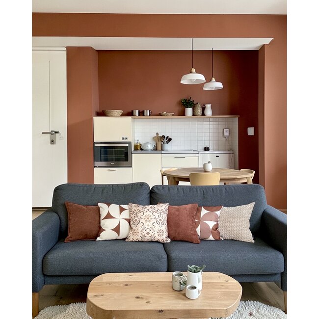 Retro Curve #1 Kussenhoes | 45x45 cm | Katoen/Linnen