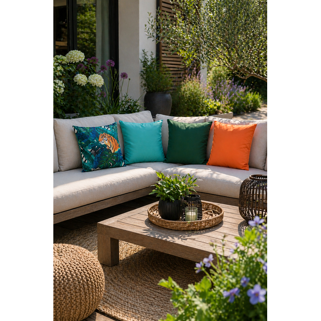 Sierkussen Zara Aqua - Outdoor | 45 x 45 cm | Polyester