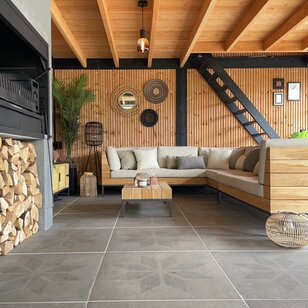 Malibu Sunset Taupe - Outdoor Kissenbezug | 30x50 cm | Bouclé/PP - Copy