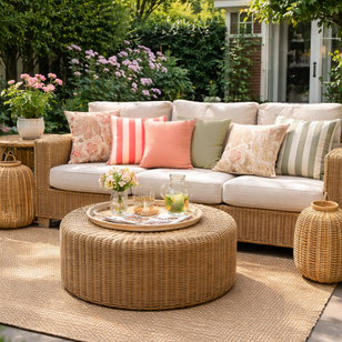 Sierkussen Sunset Stripe Olive - Outdoor | 45x45 cm | Katoen/Polyester