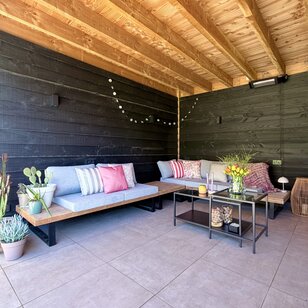 Sierkussen Sunset Stripe Olive - Outdoor | 45x45 cm | Katoen/Polyester