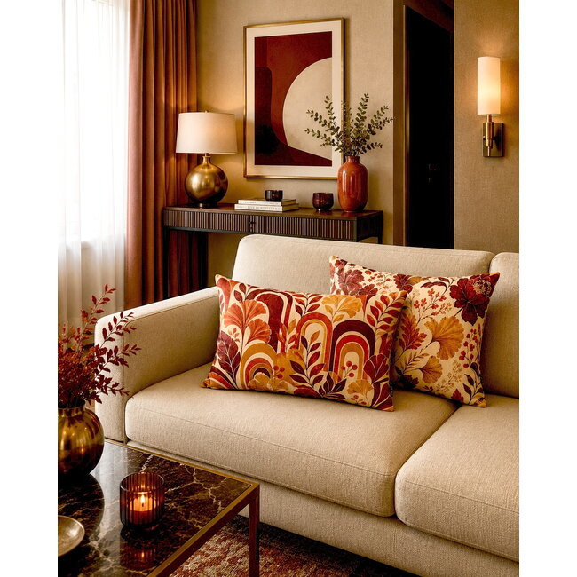Ochre Ginkgo Kussenhoes | 40x60 cm | Katoen/Polyester