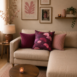 Corduroy Magenta Kussenhoes | 45 x 45 cm | Polyester