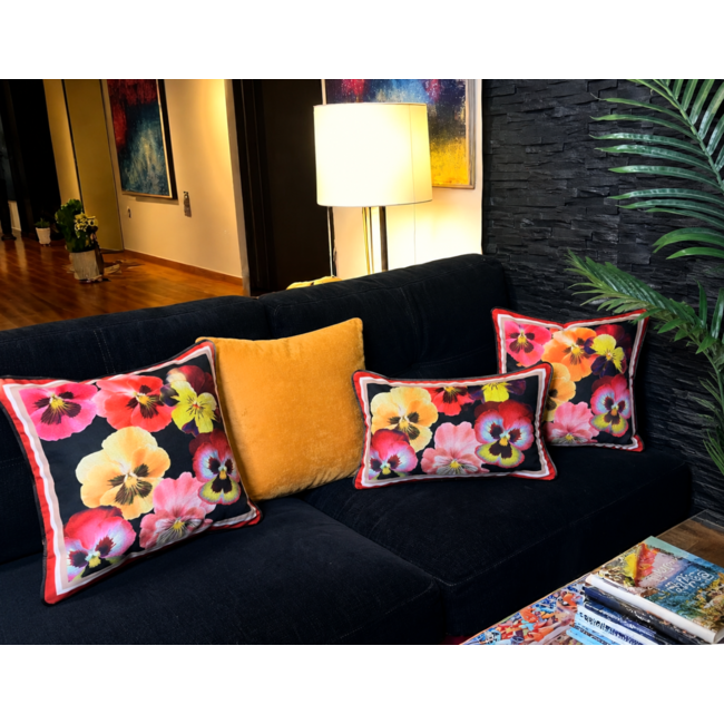 Flo Gold Velvet Geel Kussenhoes | 45x45 cm | Polyester