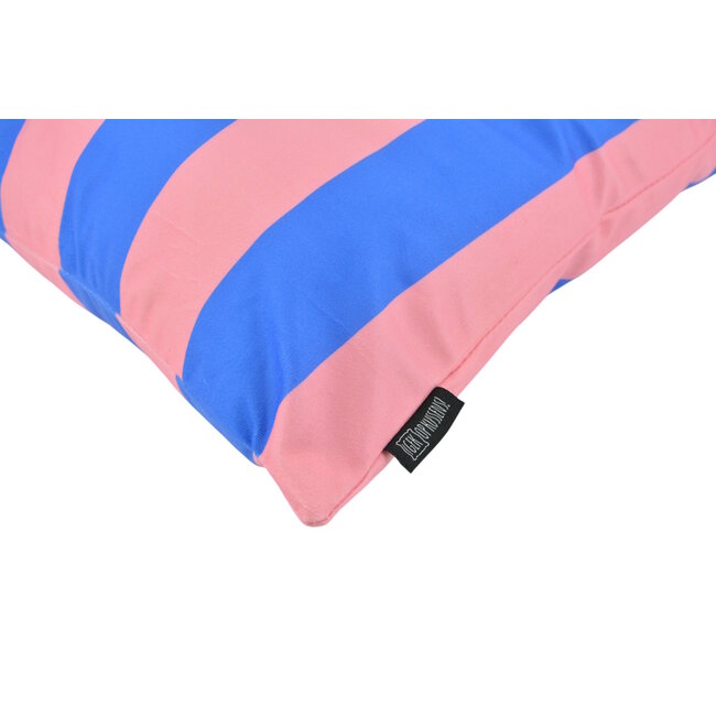 Streep Blauw/Roze Kussenhoes | 45 x 45 cm | Katoen/Polyester