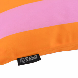 Streep Oranje/Roze Kussenhoes | 45x45 cm | Katoen/Polyester