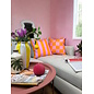Streep Oranje/Roze Kussenhoes | 45x45 cm | Katoen/Polyester