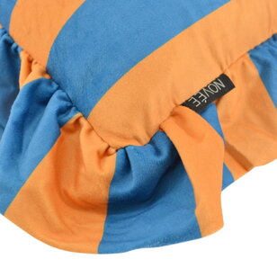 Ruffles Stripe Blauw/Oranje Kussenhoes | 45x45 cm | Katoen/Polyester