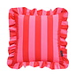 Ruffles Stripe Rood/Roze Kussenhoes | 45x45 cm | Katoen/Polyester