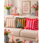 Streifen Blau/Rosa Kissenbezug | 45x45 cm | Baumwolle/Polyester - Copy - Copy