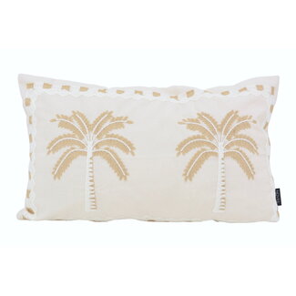 NOVÉE Ibiza Palmboom Crème Kussenhoes | 30x50 cm | Polyester