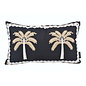 Ibiza Palmboom Zwart Kussenhoes | 30x50 cm | Polyester