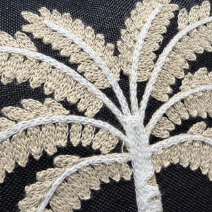 Ibiza Palmboom Zwart Kussenhoes | 30x50 cm | Polyester
